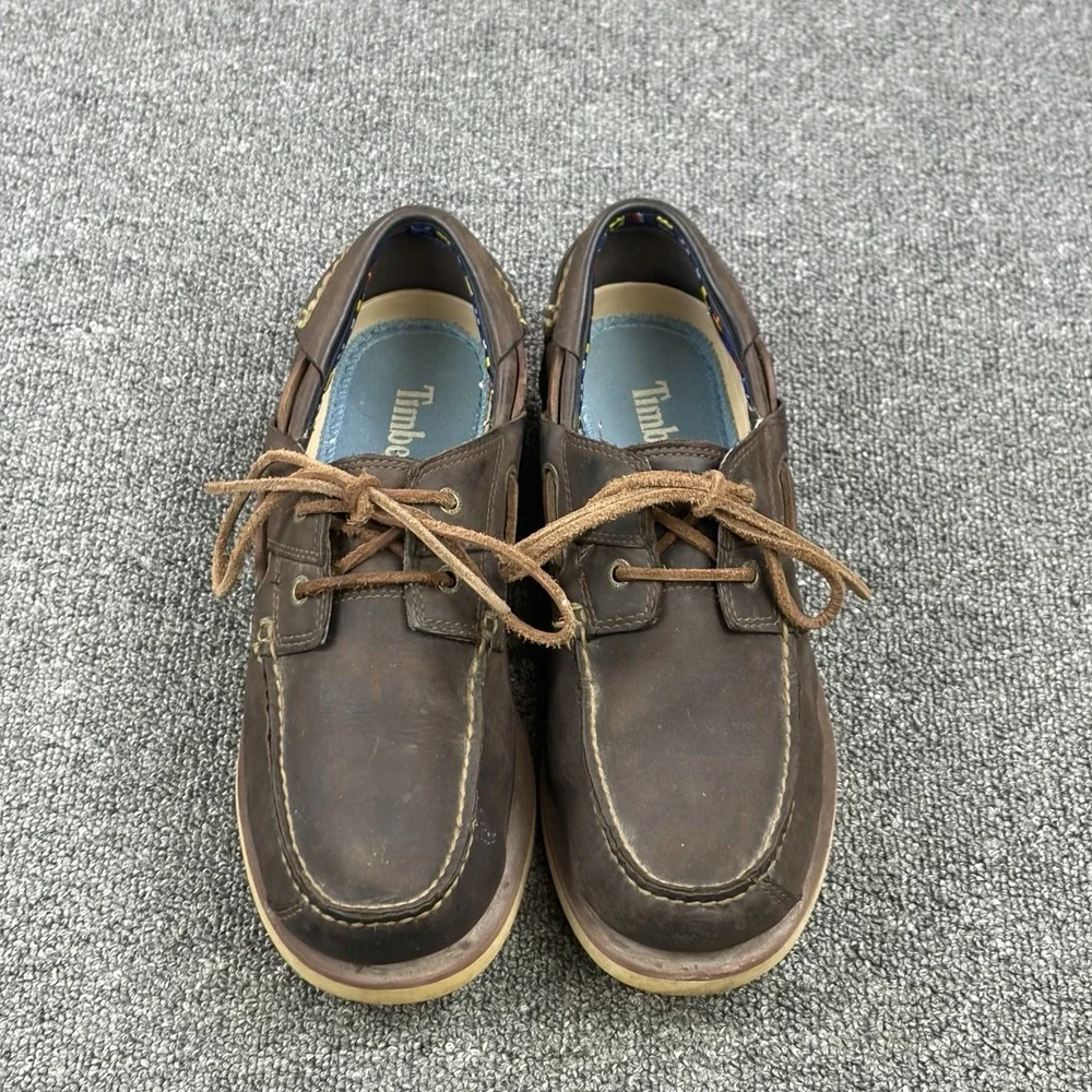 Timberland Classic 2-Eye Mens Size 10.5 M Boat Shoes Brown Leather 56575